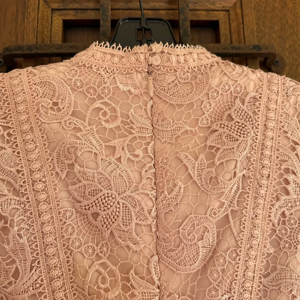 BCBGMaxAzria Blush Lace Maxi Dress Size 4